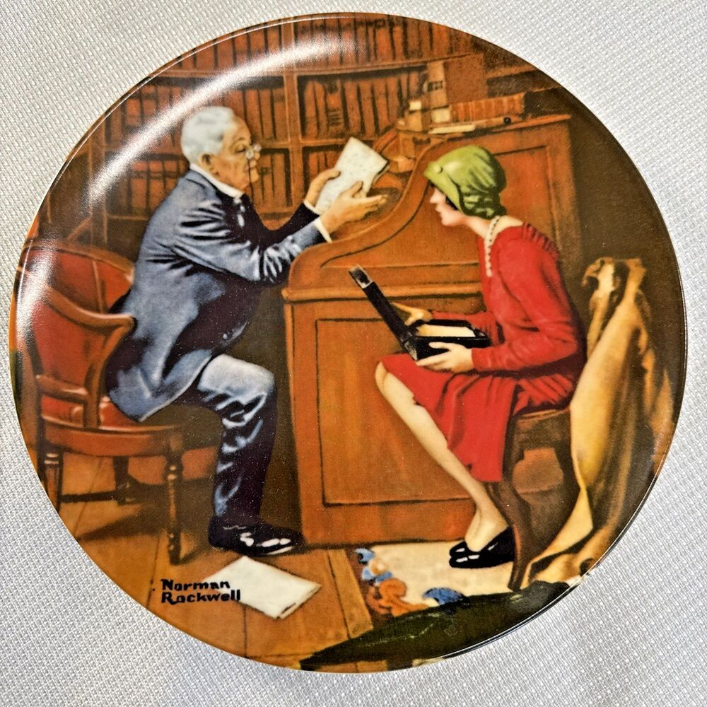 Knowles Norman Rockwell “The Professor” Plate 7452E Bradex 84R70-3.1 (MI1074969)